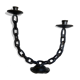 Brutalist beaten iron chain bougeoir 1970