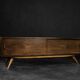 Mid-Century Scandinavian Classic Modern Birch Sideboard with Walnut Front, 1960s