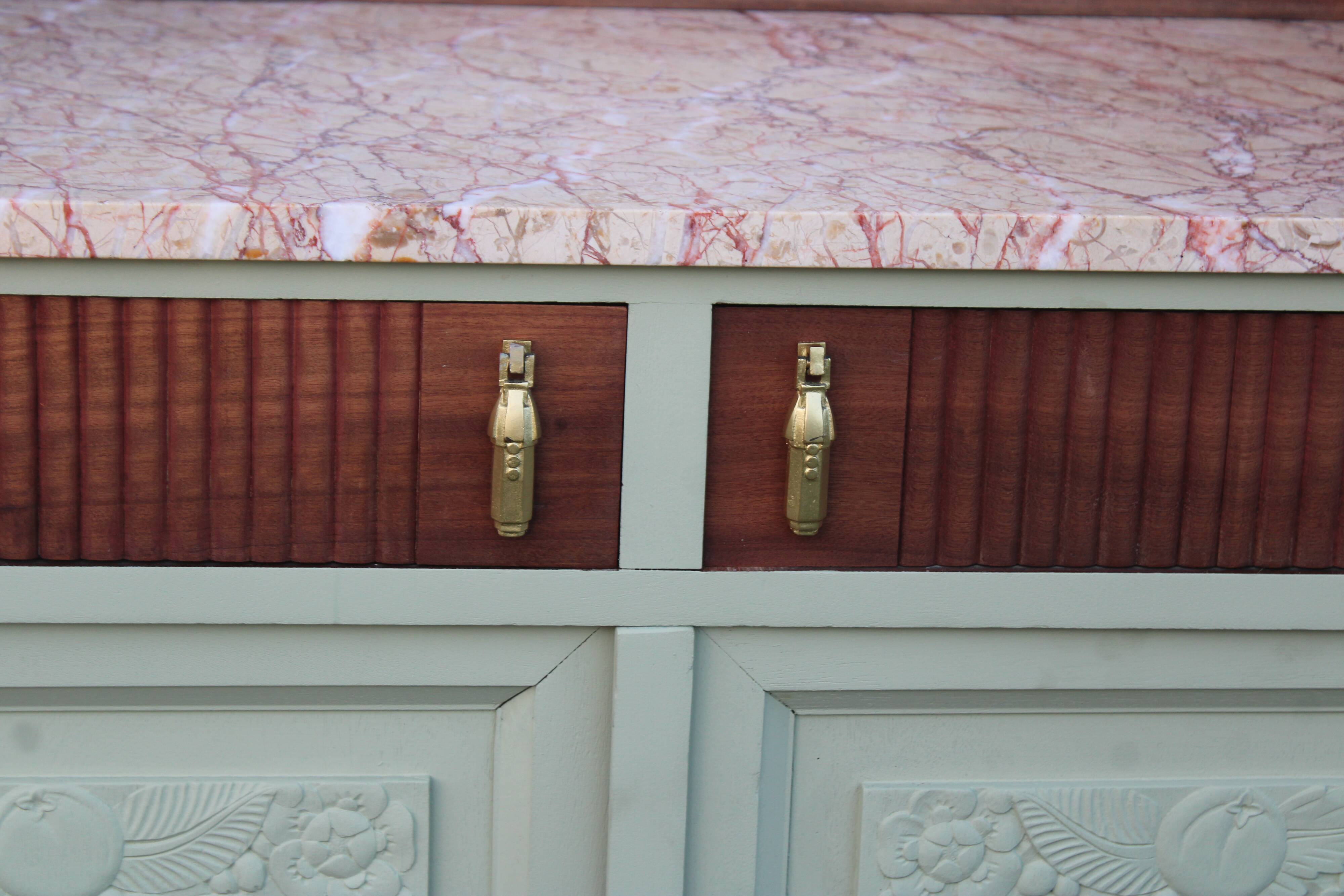 Renovated antique Art Deco sideboard – Lizard Green (Pure & Paint)