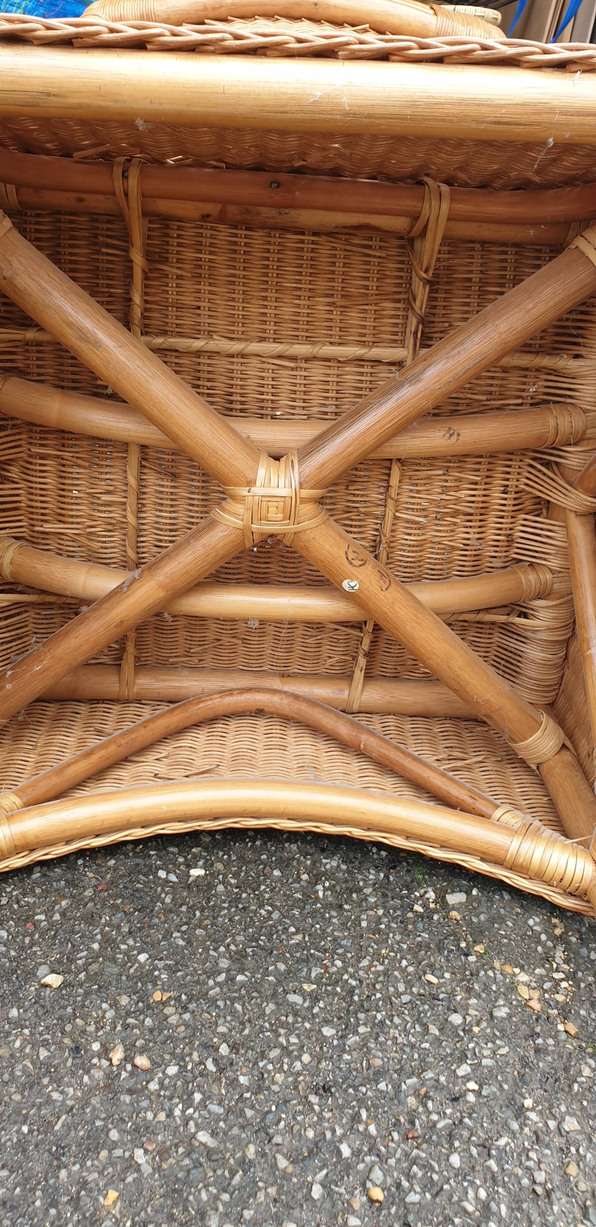 Rattan and bamboo armchair