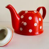 Ceramic theiere Jameson & Tailor red with white polka dots