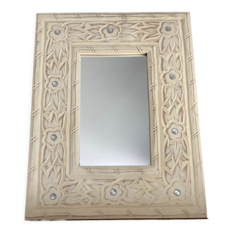 Carved wooden mirror