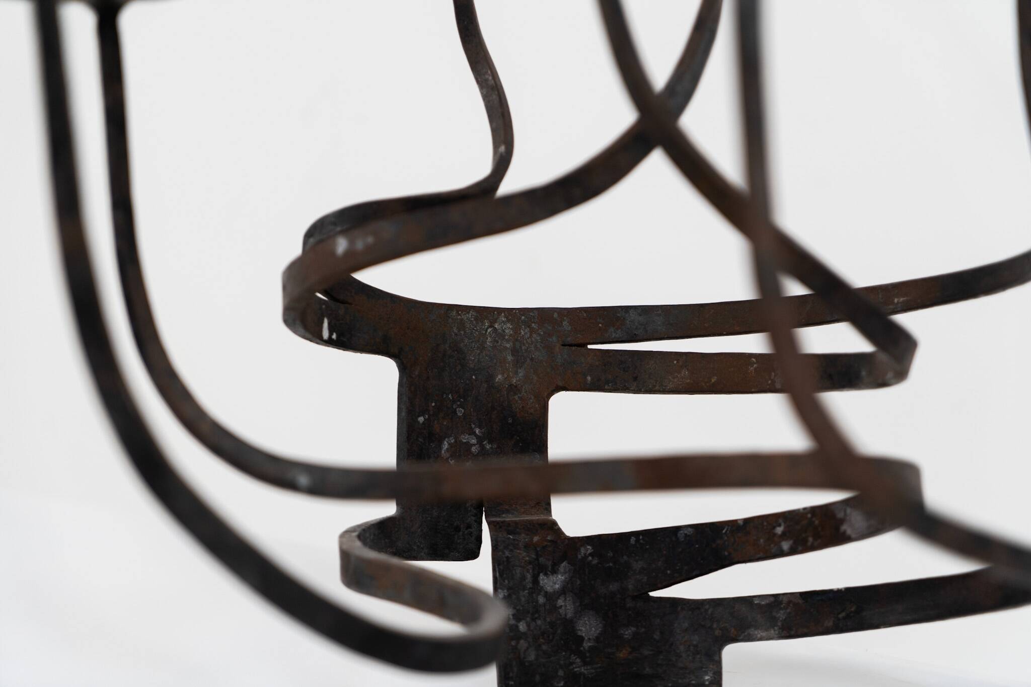 Brutalist candelabra in the manner of Jean Touret