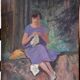 Adolphe Deteix, Woman Sewing in the Woods, circa 1930