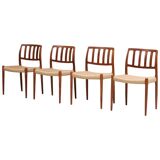 Set de 4 chaises à manger rembourrées par Niels Otto Møller Danemark années 1960