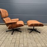 Vitra Eames Lounge Chair XL + Ottoman, Cognac leather & Santos Rosewood