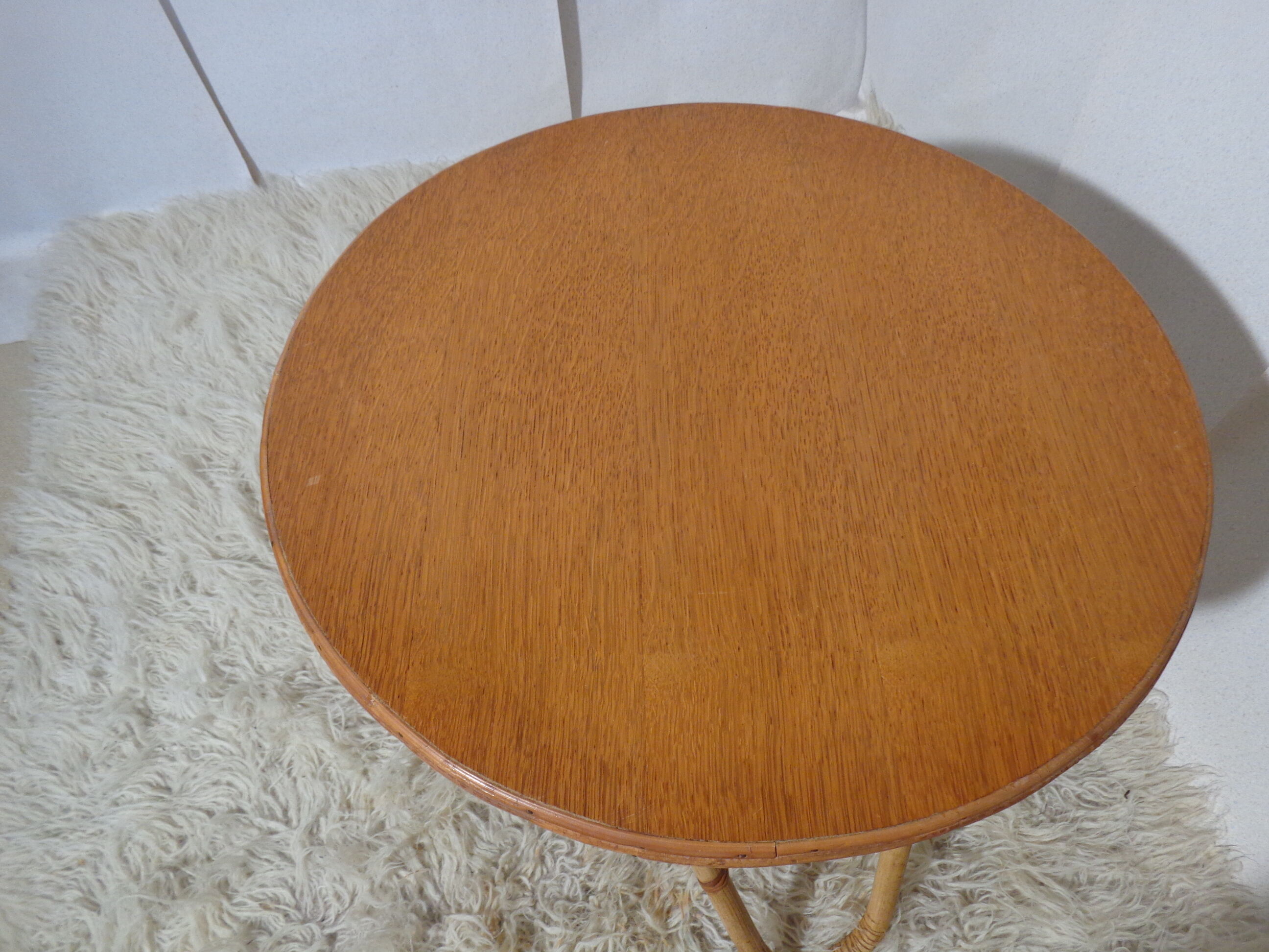 Vintage coffee table in rattan 50 years
