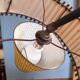 Lampadaire vintage - rotin et bambou - années 1950