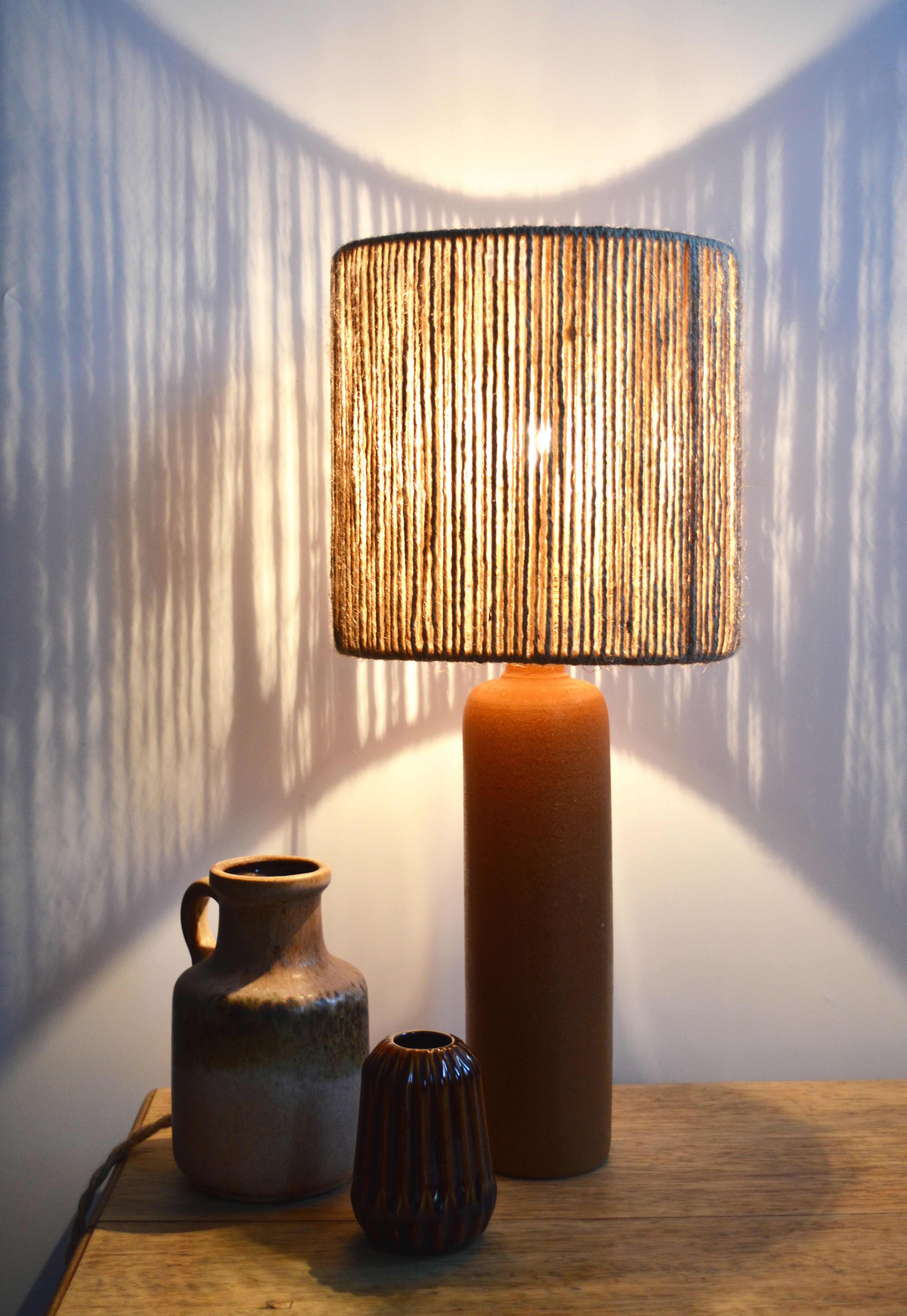 Rope and sandstone lamp