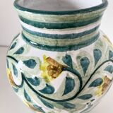 Enameled terracotta flower pitcher