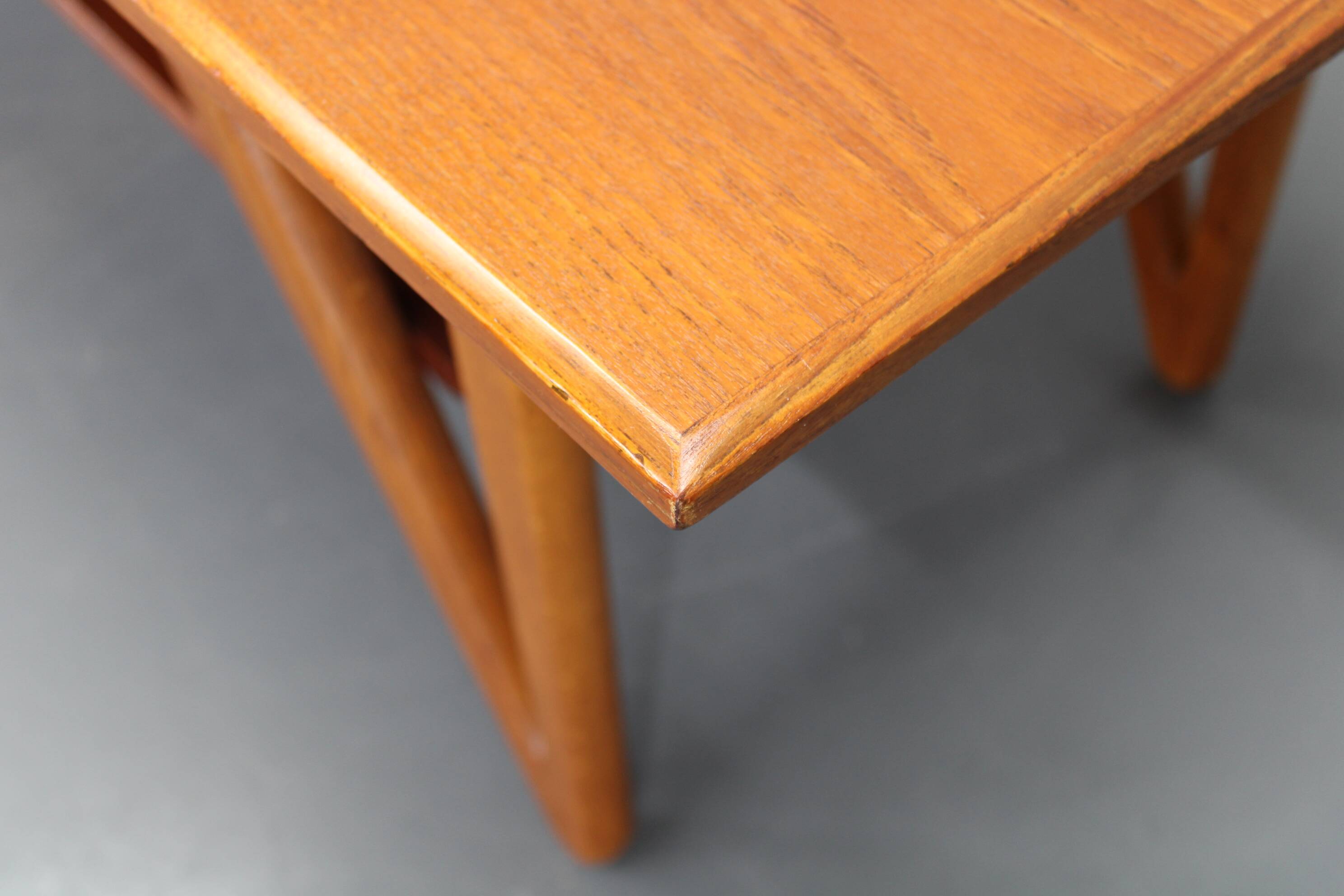 1960s Danish Coffee Table in Teak and Oak, Restored Scandinavian Modern Des