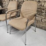 Pair of vintage 1970s Sedus bouclette wool armchairs