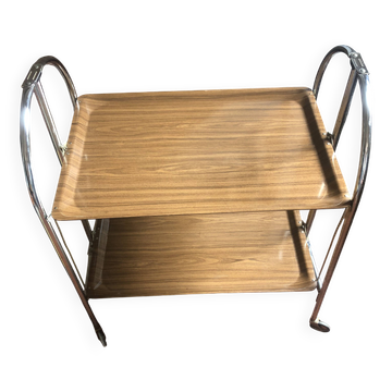 Vintage foldable modular table in formica with chrome legs.