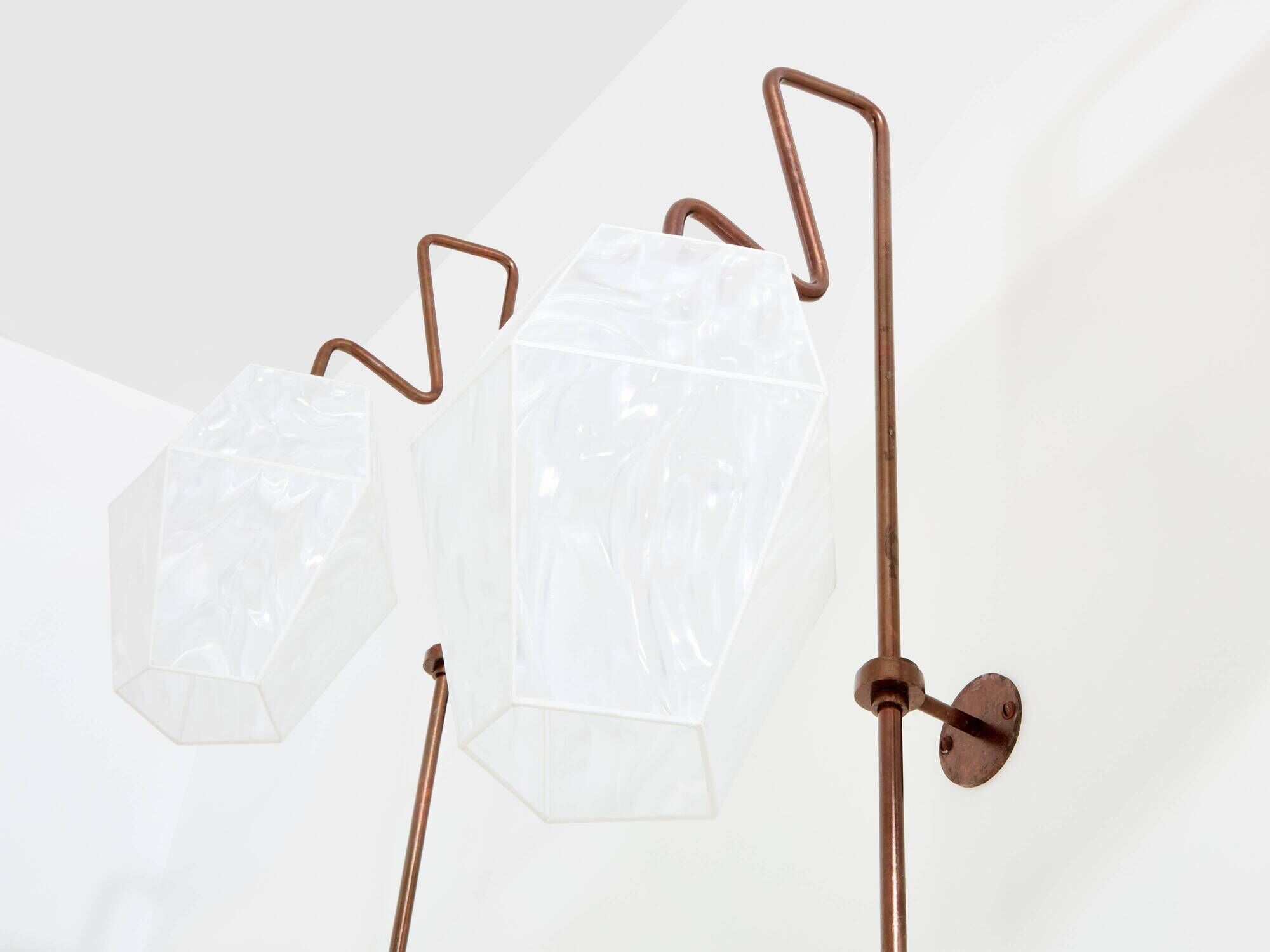 Pair of large patinated metal wall sconces by Mattia Bonetti 2009