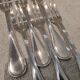 6 silver-plated metal cake forks by Christofle silversmiths, Albi pattern