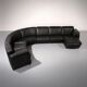 De Sede modular 7-piece mid-century leather sofa in black – Swiss icon