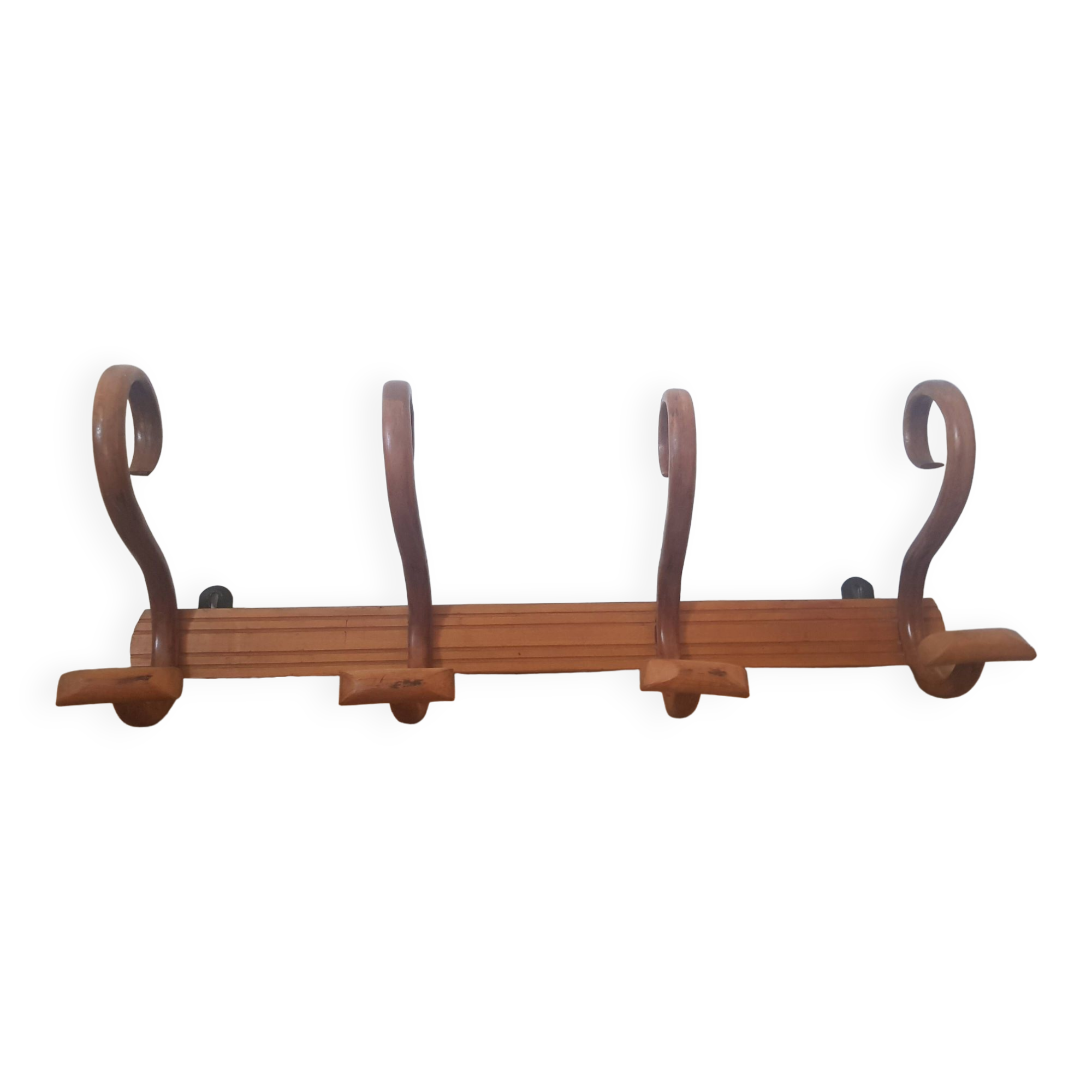 Wooden wall coat rack