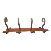 Wooden wall coat rack