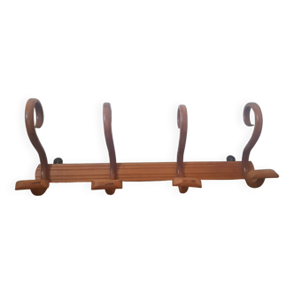 Wooden wall coat rack