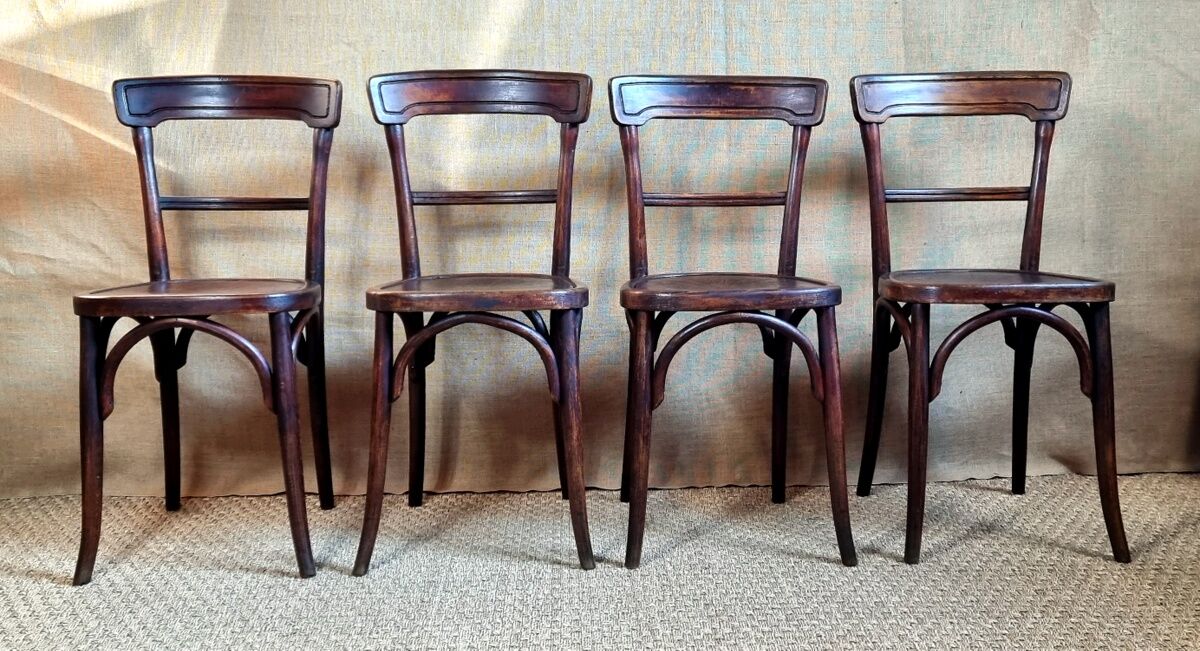 4 chaises bistrot Japy et Delbos début XXe