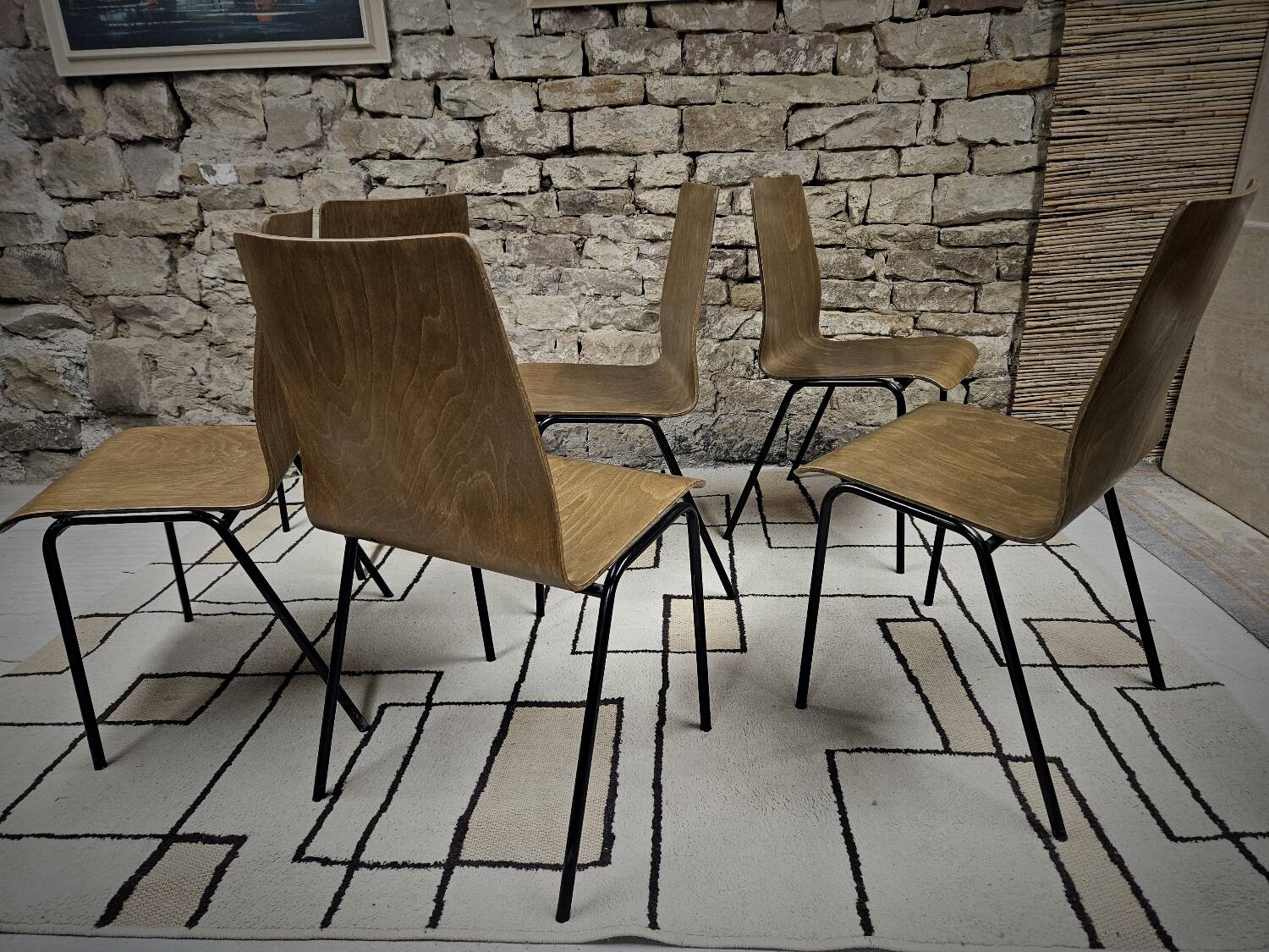 6 chaises Hiller empilable 1970