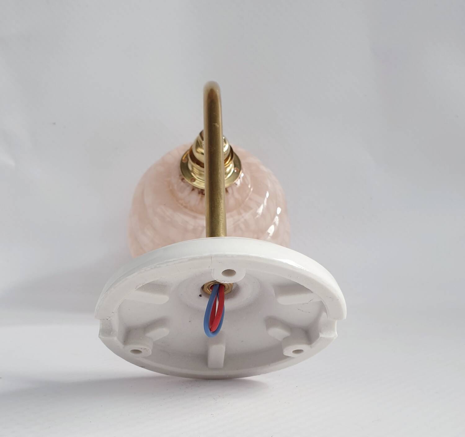 Swan neck and speckled glass wall lamp