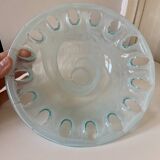 Transparent glass pocket tray in white shades - 80s/90s style