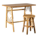 Wood and rattan desk and its seat