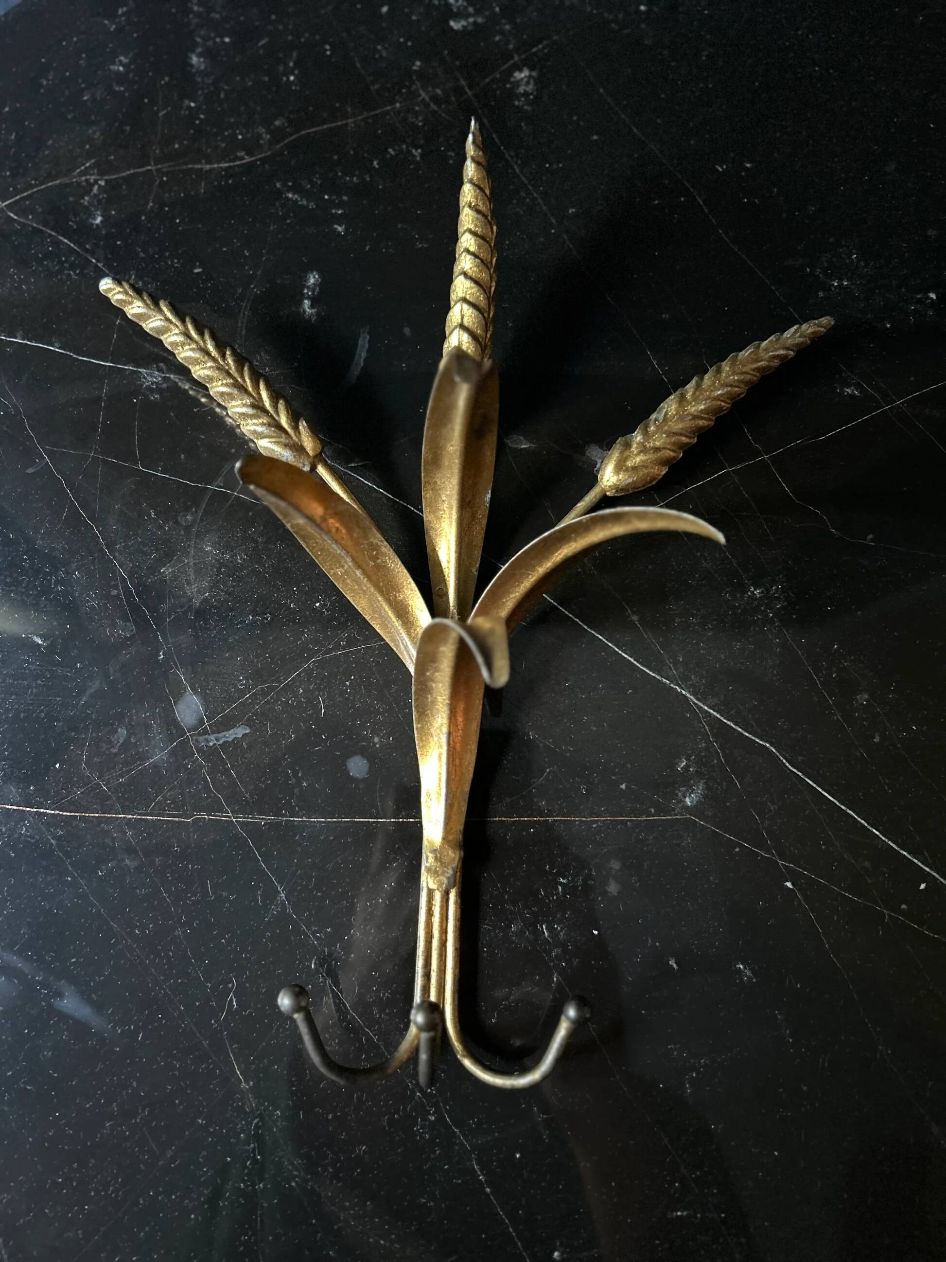 Set of 3 wheat sheaf coat hooks, Italy, 1960s, Hans Kogl style.
