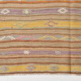 5x6 Soft Yellow & Purple Turkish Kilim, 168x135