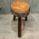 Brutalist tripod stool in solid wood