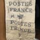 Old la poste france postal bag n°5 in burlap 60 x 90cm