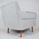 Mid-century modern armchair, restored, 1960, light grey
