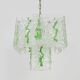 Mid-Century Italian Chandelier with Hanging Glass Plates Green Decor