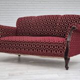 1950s, Danish 3 seater sofa, original condition, furniture velour, beech wood.