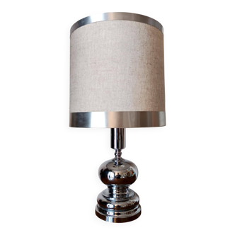 Chrome lamp in the style of Philippe Barbier, 1970.
