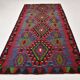 Geometric Blue & Green Vintage Kilim Rug, 154x305Cm