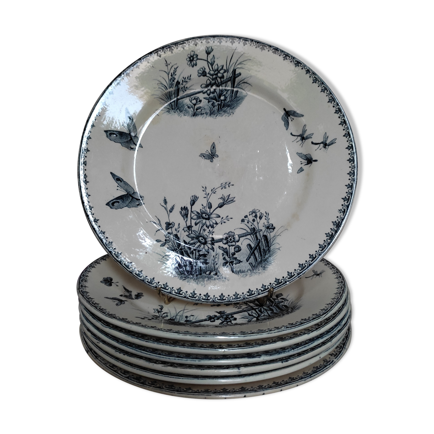 7 Tsarina dessert plates by Sarreguemines