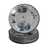 7 assiettes à dessert Tsarine par Sarreguemines