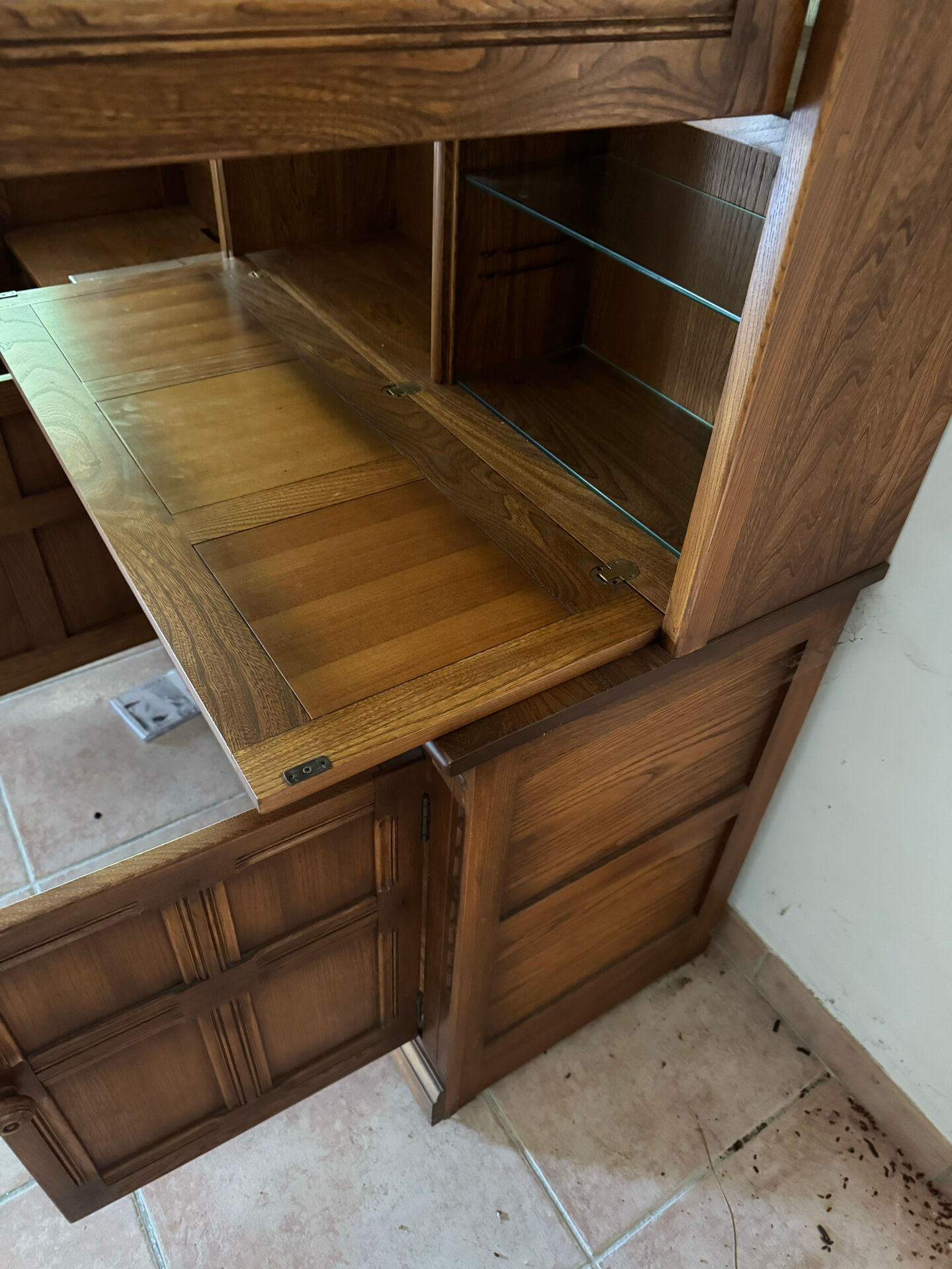 Ercol library cabinets storage England in elm