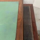 Napoleon III style flat desk with pedestal in 19th century mahogany