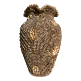 Shell vase from the 70s vintage sandblasted