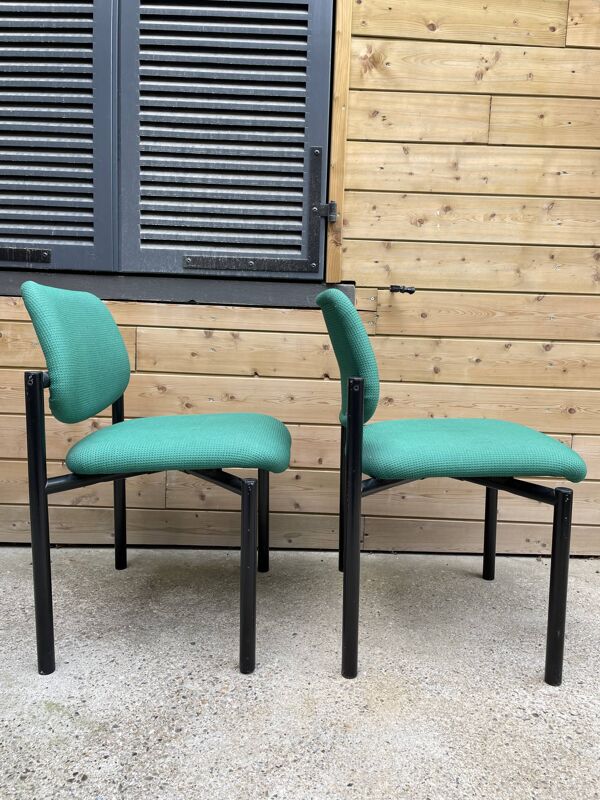 Paire de chaises de bureau vintage Martin Stoll Champenay