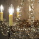 Ancient bronze and pampilles chandeliers with facets and crystal cups - old style - 6 fires