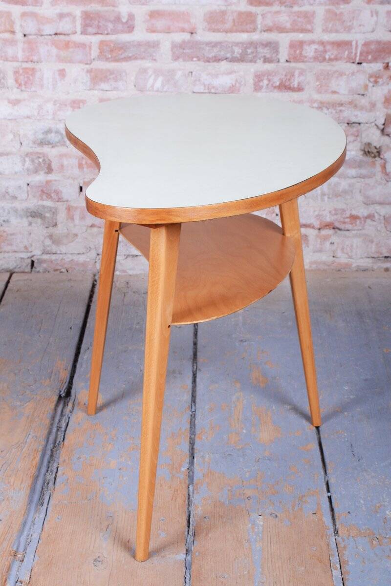 Mid-Century Side Table in Beech and Plywood, Czech, 1950s