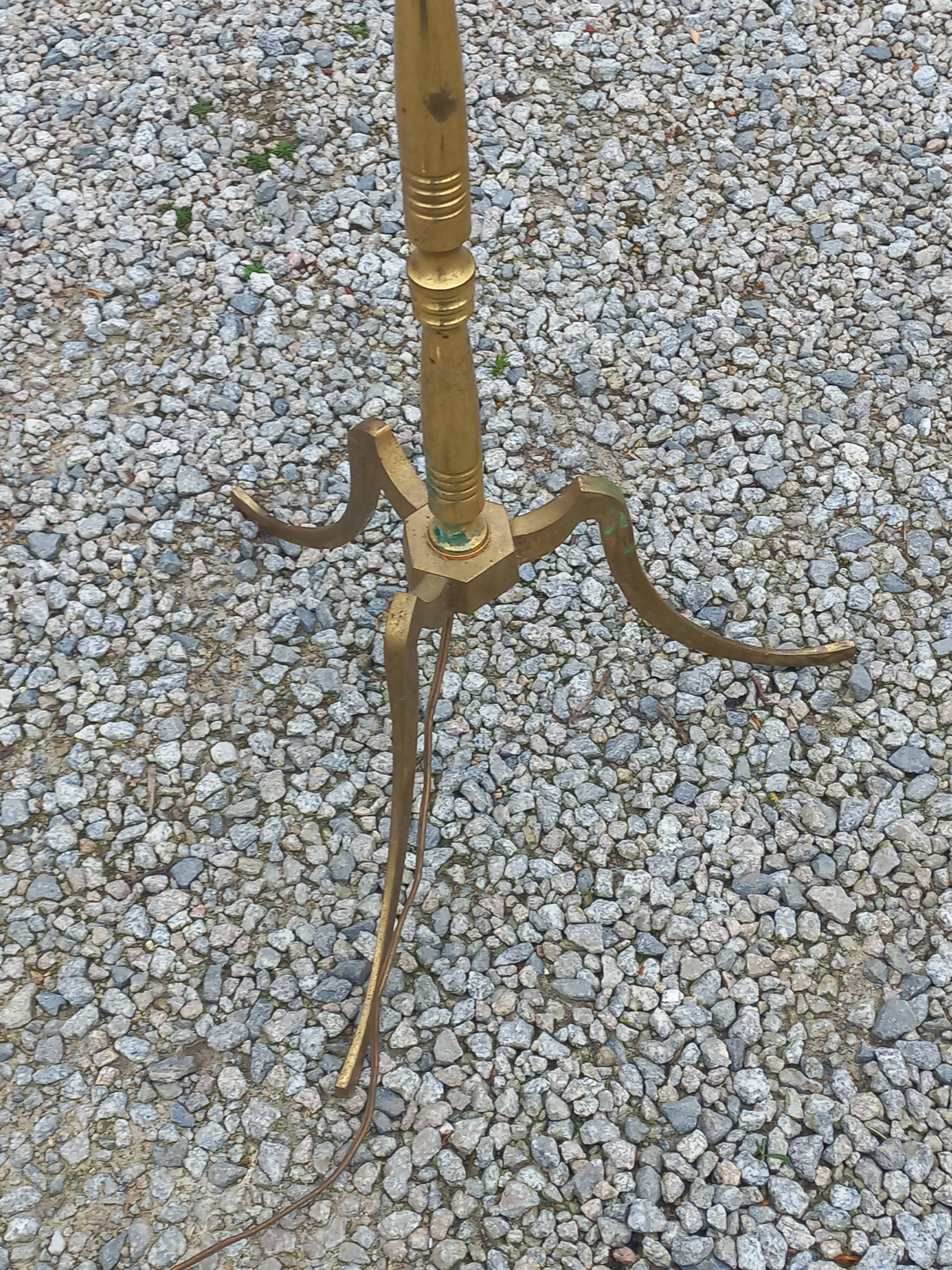 50s floor lamp in gilded brass