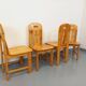 Set of 4 vintage pine chairs from the 70s and 80s
