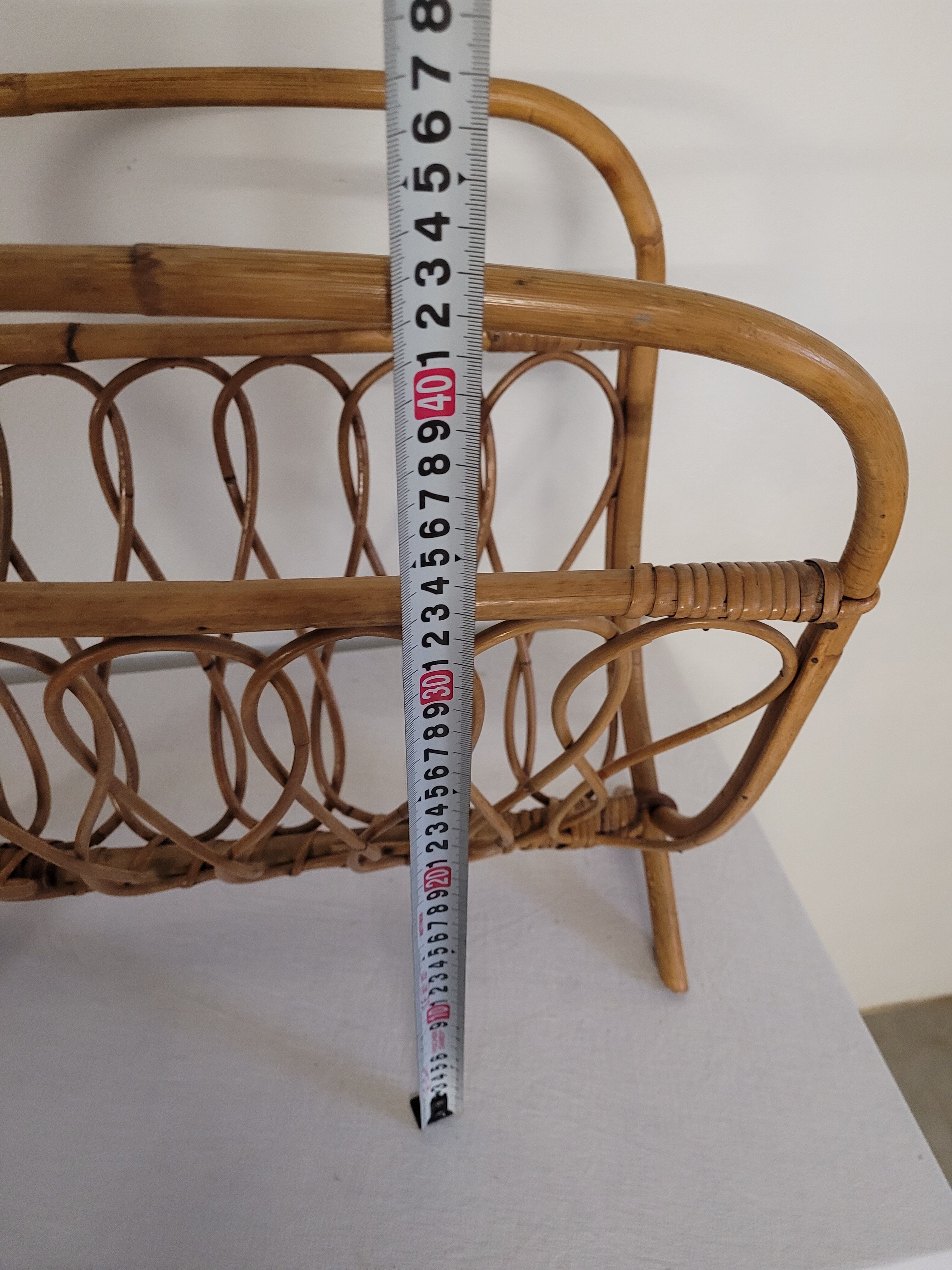 Rattan magazine holder