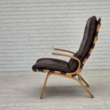 1970s, Danish design by Farstrup, set of 2 armchairs, furniture leather.