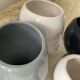 Série de 4 vases vintage tête en céramique années 70-80
